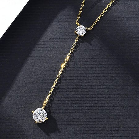 سلسال فاخر مطلي بالذهب عيار 18 قيراط مرصعة بالزركونيا