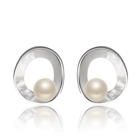 أقراط فضة إسترلينية فاخرة مرصعة من المياه العذبة الباروكية - لومي