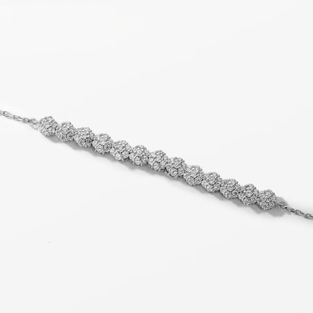 اسوارة كلاسيكية فاخرة مرصعة بالألماس والزهور من الزركونيوم المكعب