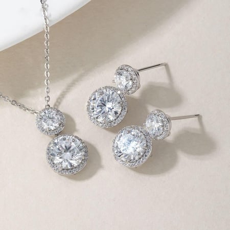 نصف طقم فاخر من الزركون المزدوج المستدير - لومي