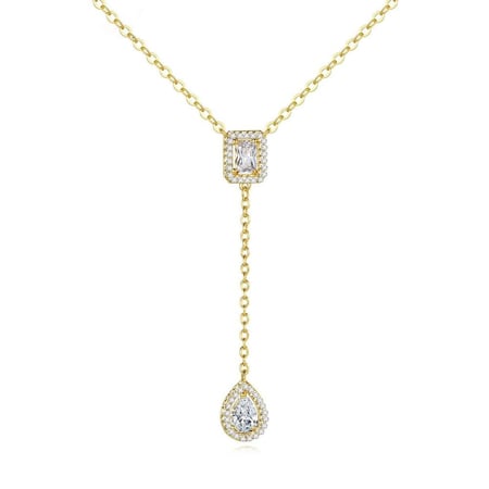 سلسال فاخر مطلية بالذهب عيار 18 قيراط مرصعة بالزركونيا - لومي