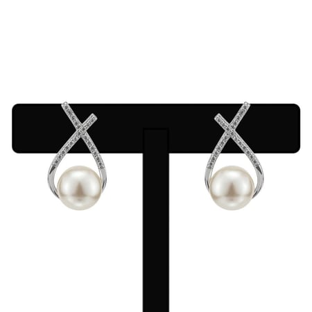 أقراط فضة إسترلينية فاخرة من اللؤلؤ العذب - لومي