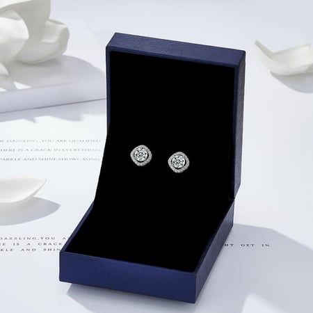 أقراط فضة استرليني S925 فاخرة مرصعة بالزكرون