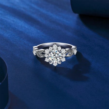 خاتم فضة فاخر استرليني S925 مرصع بالزركون L35