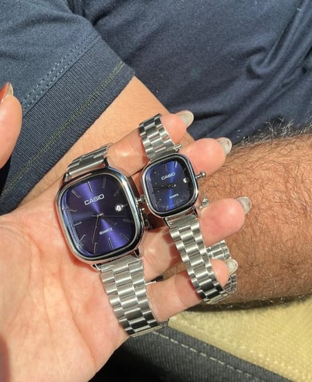 كاسيو LTP كبلز فضي-مينا كحلي