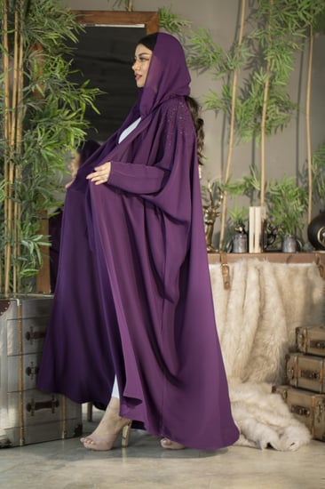 عباية بنفسجي بشك اعلى الاكمام
