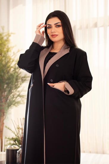 عباية اسود بليزر رسميه بجيوب اماميه
