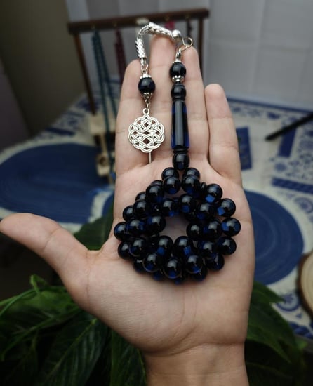 سبحة بكلايت لونين كحلي اسود طربزونة