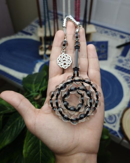سبحة بكلايت ابيض حرباء طربزونة