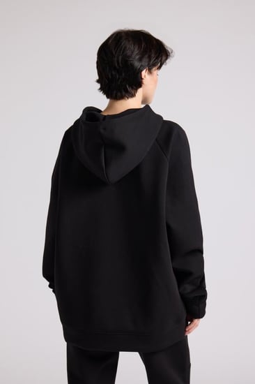 هودي كاجوال أوفرسايز للجنسين - أسود