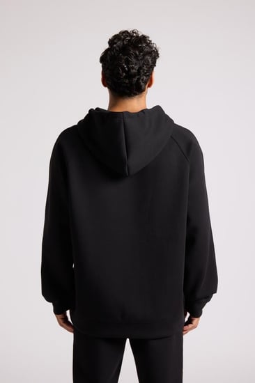 هودي كاجوال أوفرسايز للجنسين - أسود