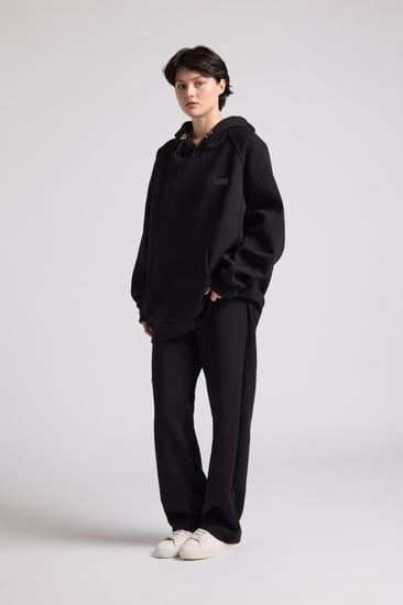 هودي كاجوال أوفرسايز للجنسين - أسود