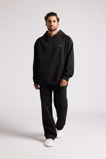 بنطلون كاجوال أوفرسايز للجنسين - أسود