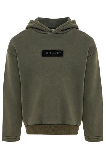 هودي بقصة واسعة Acid Wash للأطفال أخضر غامق