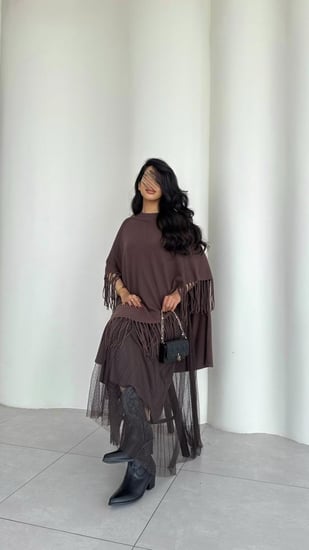 فستان سوفت ويف بني