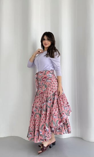 تنورة بيبي بينك فلور