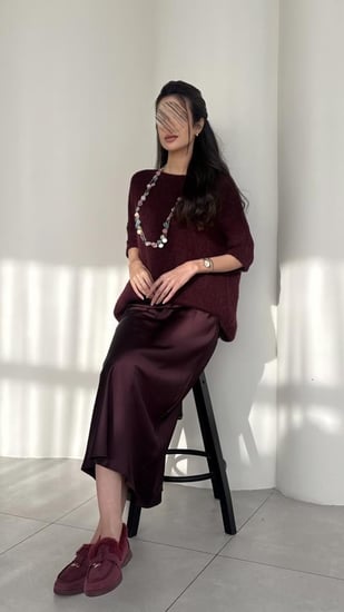 طقم برغندي قريس