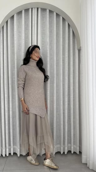 فستان دارك ساند بياقة