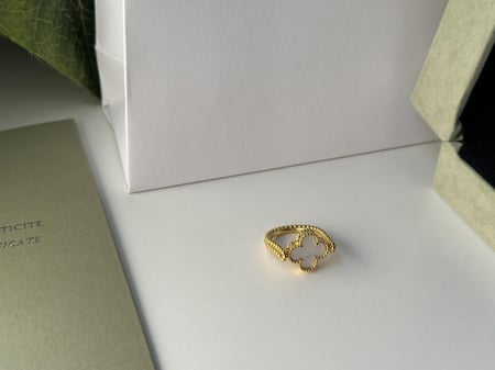 خاتم فان كليف أبيض وجهين