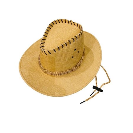 قبعة كاوبوي بحواف واسعة بني