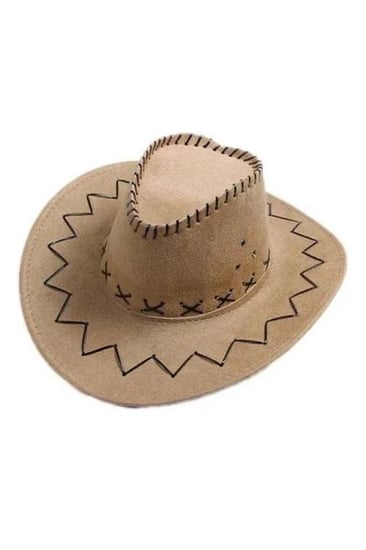 قبعة كاوبوي بحواف واسعة بني