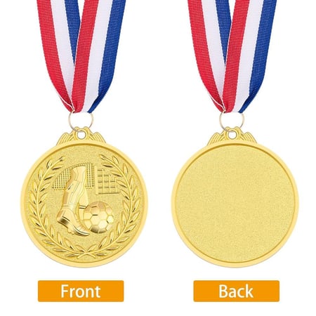 ميدالية ذهبية مع شريط ثلاثي الألوان