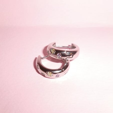 اقراط Rainbow Hoops فضي