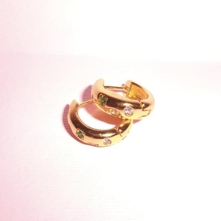 اقراط Rainbow Hoops ذهبي