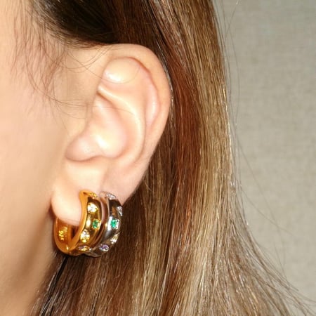 اقراط Rainbow Hoops فضي