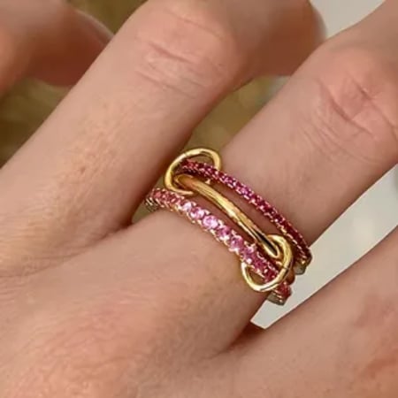 خاتم Infinite ذهبي وردي