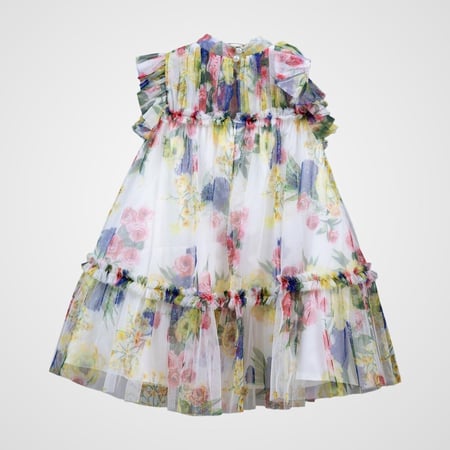 فستان فاخر وناعم مزين بالورود