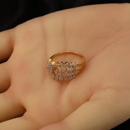 خاتم ذهب تطبيق الماس مقاس 14