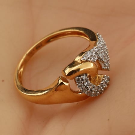 خاتم ذهب تطبيق الماس مقاس 16