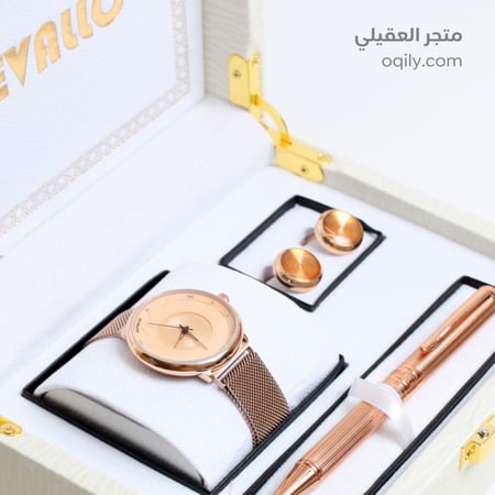 طقم ساعة وكبك وقلم ماركة