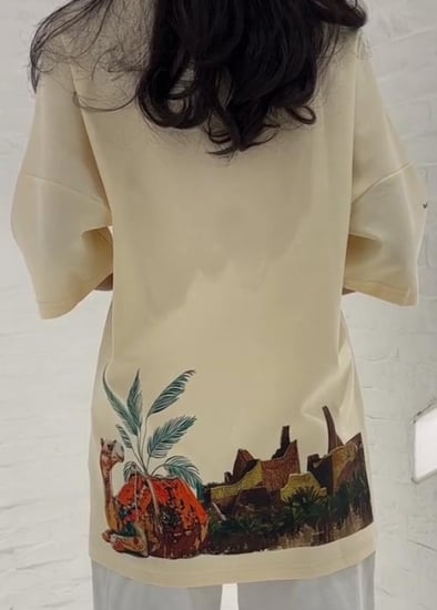 Camel Design Oversized T-Shirt - تيشيرت اوفر سايز بتصميم جمل