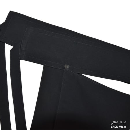 نقاب بدون إسم السعودي – نقاب أسود أنيق للنساء | مطاط مخفي واحد وحزام مزدوج الخياطة | حجاب محتشم ومريح للاستخدام اليومي