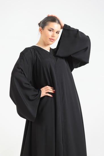 عباية دبل كلوش سادة قماش بدون اسم الراقي-عباية فقط