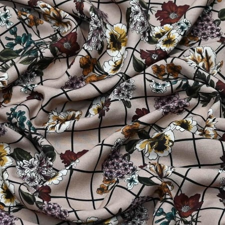 قماش فيسكوز زهري شبكية