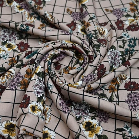 قماش فيسكوز زهري شبكية