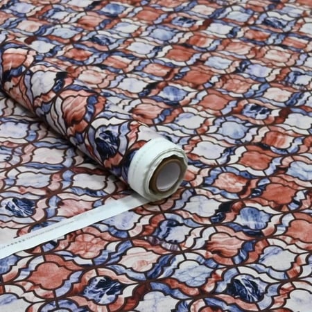 قماش قطن شربت بنقشة أرابيسك