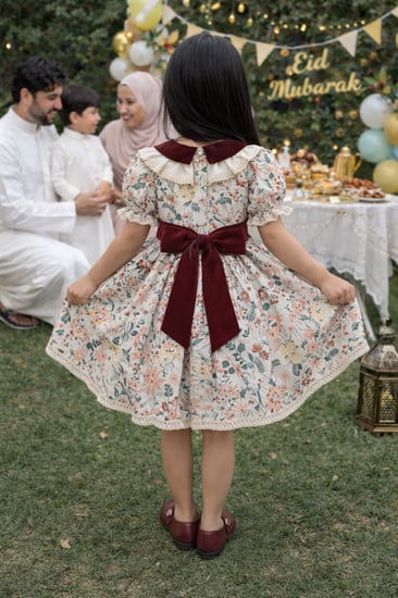 فستان فكتوري راقي مع ياقه وحزام باللون العودي الملكي