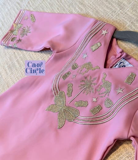 جلابية لولي| جلابية رمضان | وردي| من عمر سنة الى 10 سنين