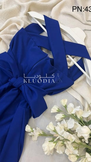 فستان كريب ناعم نيلي