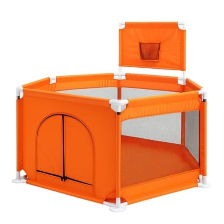 حاجز او محبس للاطفال مع كور سداسي الشكل مع فتحة جانبية لون عشوائي