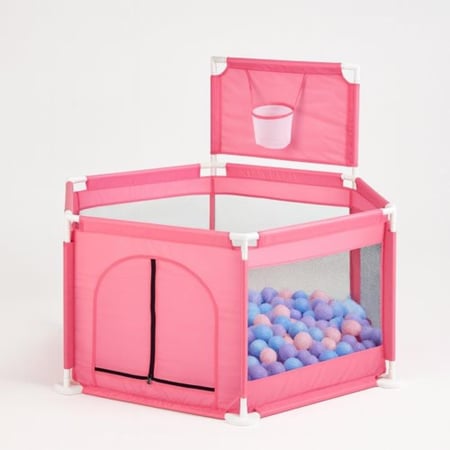 حاجز او محبس للاطفال مع كور سداسي الشكل مع فتحة جانبية لون عشوائي