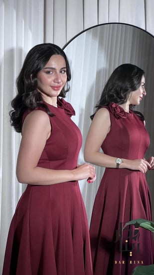 فستان ميد رقبه ورده