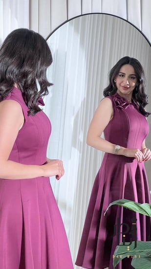 فستان ميد رقبه ورده