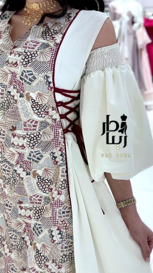 جلابية تطريز كم برميل