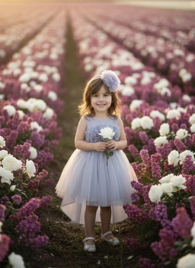 فستان تول بذيل من 1 الى 5 سنوات