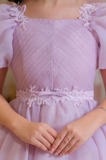 فستان بناتي بجيبون فخم 2 الى 11 سنه